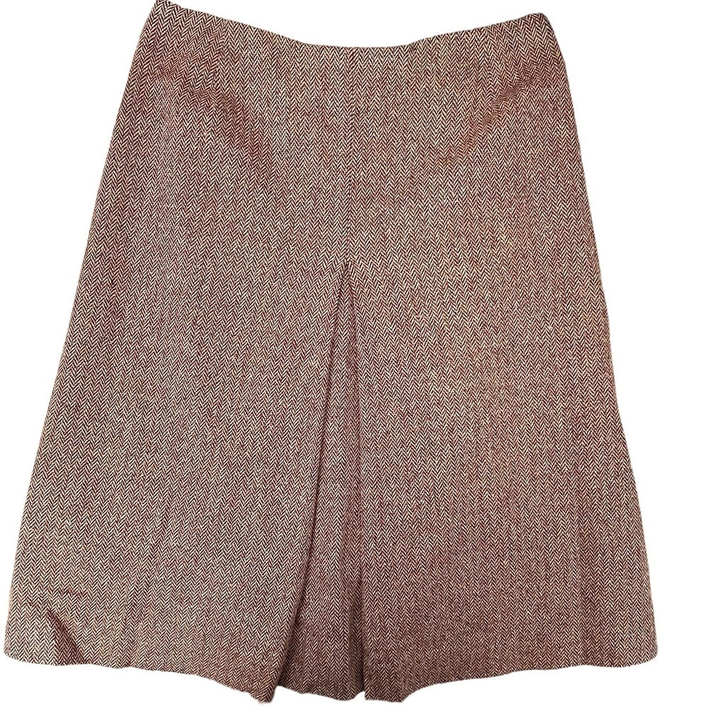 Elegant Brown Herringbone Skirt